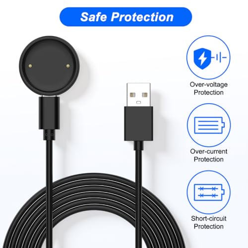 Image of ZORBES Compatible with Amazfit Active 2A2437 /Bip 6A2435, 3.3ft USB Smart Watch Magnetic Charging Cable Charger Dock, 5V1A 5W