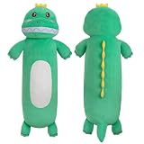 HAIJUNYA 22'' Long Dinosaur Plush Body Pillow, Cute Green Dinosaur Stuffed Animals, Soft Body Pillow Dinosaur Squishy Plushies Toy, Gifts for Kids Boys Girls, Birthdays, Halloween, Christmas