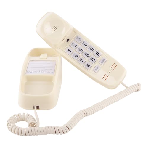 Corded Landline Phones with 110dB Loud Ringer & Flashing Visual Alert, Vintage Princess Phones Simple and Easy to Use, Home Landline Telephone for Seniors No Power Required, Retro Wall Phone - Beige