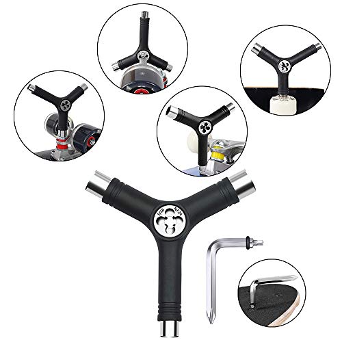 Besiy All-In-One Multi-Functional Portable Skate Tool Set Of 2, T-Tool&Y-Tool For Skateboard Longboard Mini Skateboard Cruiser Scooter #TOP3
