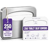 Toilet Seat Cover Dispenser with 250 Toilet Seat Covers Included – Commercial Wall Mount Toilet Seat Cover...