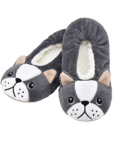 Dicuird Boy's Animal Slipper Socks, Cartoon Cozy Fleece Indoor Kids Slipper, Fluzzy Warm Bedroom Shoes(Dog,3.5-4.5) #TOP16