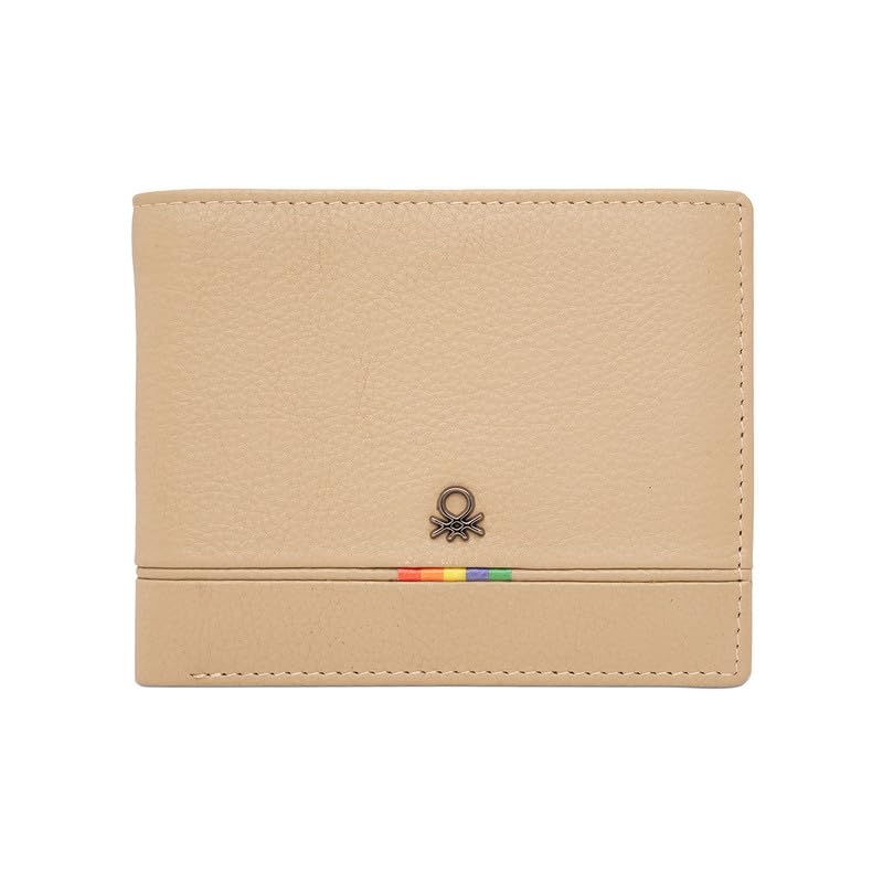 Men's Minimalist Leather Slimfold Wallet Forssa - Beige | Thin Bifold with 8 Card Slots & 2 Compartments | Stylish Purse of Gents-image-33