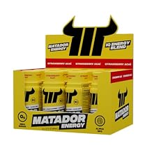 MATADOR Energy Shots Extra Strength Mini Energy Drinks w/B Complex Vitamins Vitamin B12-B9-B6-B3, Alpha GPC Nootropic IQ Energy, Coffee Bean Extract Caffeine Shots, 24 Energy Drink Strawberry Acai