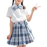 A juego con una buena falda con cintura elástica, un estampado a cuadros y un hermoso estilo plisado, hace que sus niñas se vean más a la moda y encantadoras