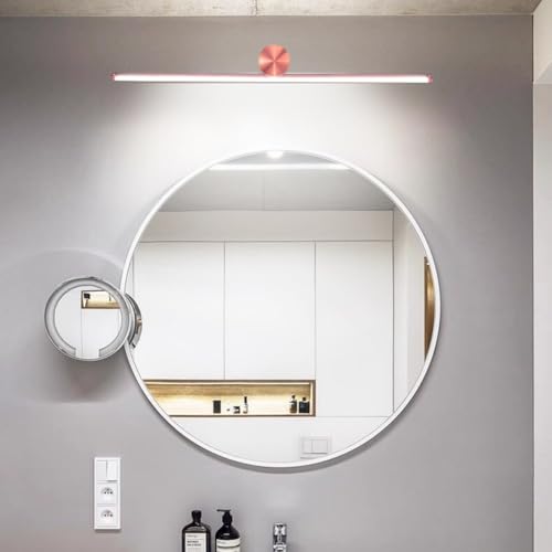 Image of One94Store LED Mirror Picture Wall Light 12W (50 cm) with 3 Color Modes (Cool, Warm, Natural White) - Modern Vanity Light in Rose Gold Finish, Mount Wall Lighting for Bathroom, Bedroom - Pack of 1