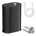 KUK Stainless Steel Bathroom Trash Can Automatic Touchless with Removable Inner Bucket, Waterproof, 1.6 Gallon Smart Trash Can with Lid for Bathroom Bedroom, Office - Black