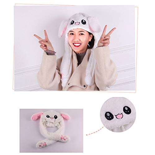 Chapéu móvel Amosfun Orelhas de coelho moderno com orelhas de animal para crianças (rosa, sem luz),