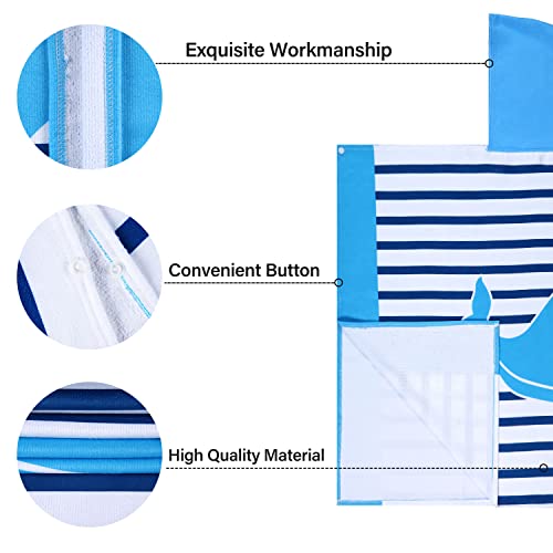 Violet Mist Kids Whale Hooded Beach Towel Boys Girls Cute Poncho Pool Towels With Hood 31*51 In Soft Microfiber Swim Cover-Ups For Kids Ages 3-10 Thick Absorbent Cotton Hooded Bath Towel Wrap Bathrobe thumb #1