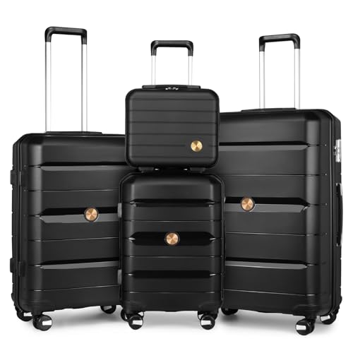 Sea choice Bagage set 3 stycken polypropylen hårt skal lätt resväska med 4 spinnhjul och TSA-lås (Resväska set 4 stycken,...