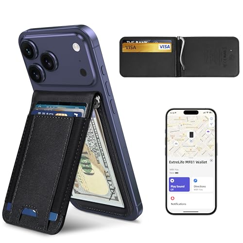 ExtreLife MagSafe Wallet with Money Clip, Work with Apple Find