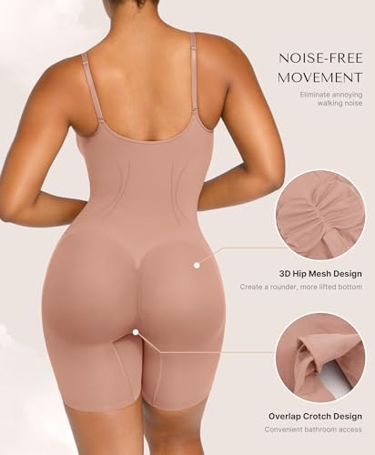 Image of SHAPELLX Shapewear Tummy Control Seamless Bodysuit Waist Trainer Mid Thigh Slim Butt Lift Body Shaper
