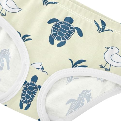 Nautical Seahorses Turtles Yellow Toddler Underwear Floral 2t Cotton Girl Panties Cute Stylish Briefs Underpants4