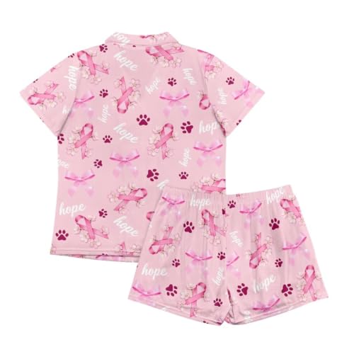 Image of Women's Short Sleeve Sleepwear Pajamas Nightwear with Pockets | Premium Polyester Fabric Ultra Soft Lightweight Breathable Touch, Wrinkle Resistant, All Day Cozy Wear for Daily Sleep