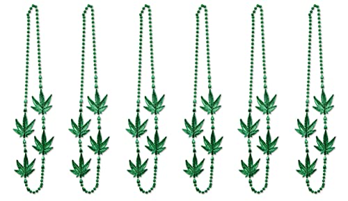 Beistle , 6 Piece Weed Beads, 40" (Green)