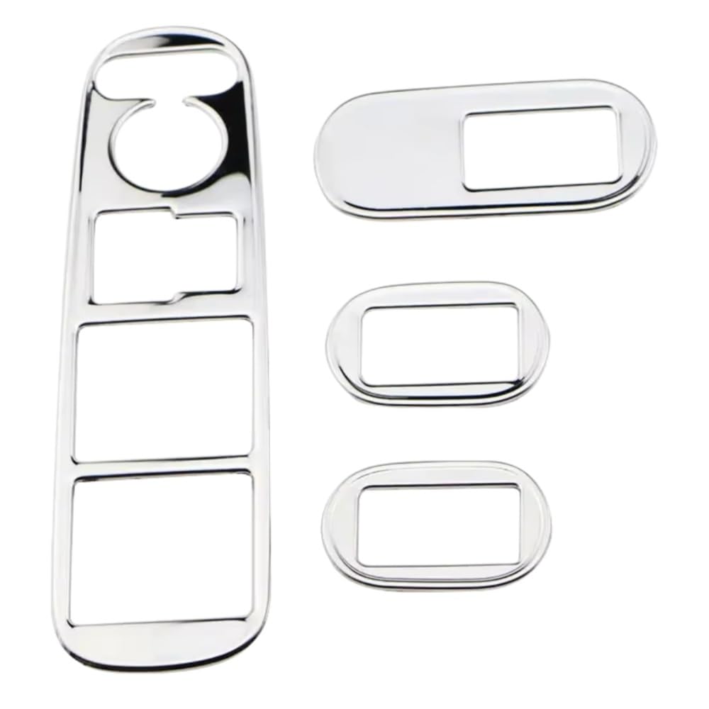 RHD LHD Car Window Lift Control Buttons Panel Cover Sticker for Vezel for HRV for HR-V 2015-2021 Car Window Switch Cover(Chrome)