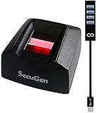 SecuGen Hamster Pro 20 USB Fingerprint Reader for Biometry Security - Compatible with Windows Hello Bundle with Blucoil Mini USB Type-C Hub with 4 USB Ports
