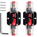 Anhoer 2 Stück Auto Leistungsschalter mit Manuellem Reset Automatiksicherungshalter 12V-24V DC Inline-Leistungsschalter-Zurücksetzen-Sicherung für Auto Automotive Marine Boot Audio System Schutz (30A)