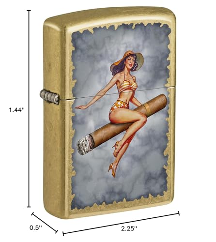 Encendedor Zippo Street Brass con diseño Pin-up Girl miniatura 2