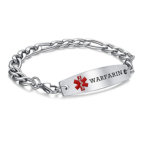 Bracelet d'alerte médicale gravé pour hommes et femmes avec lien interchangeable