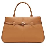 CHUNLI Satchel Purses for Women, Medium Crossbody Handbag with Detachable Shoulder Straps, Ladies Vegan Leather Top Handle Work Bags, Brown