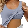 Generisch 2026 Women's Tank Top with Built-in Bra for 2024 Cotton as a Comfortable Sleeveless Crew Neck Workout Top Also Available in Plus Sizes, darkgray, XXL #2