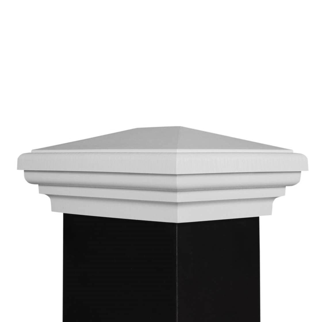 4x6 White Pyramid Post Cap Fits Wood Post Measuring (3.5" X 5.5") up to (3.75x5.75") White New England Pyramid Style Square Top for Outdoor Fences,