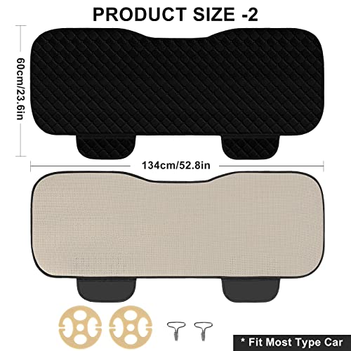 Image of surpassme Comfortable Car Seat Covers Universal Back /Brench Seat Coves for Car Accessories with Storage Pockets, Padded Car Interior Covers for Automotive, SUV, Truck, and Van(Black)
