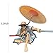 Anime Hero Character Model Monkey D. Luffy Kimono Umbrella Sitting Position Statue PVC Material Office Decoration Gift