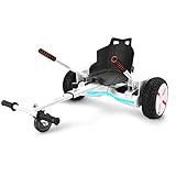Wgwioo Hoverboard, Accesorios De Asiento con Tabla De Suspensión, con Asiento Autoequilibrado, Suspensión De Deriva, Asiento De Kart, Longitud De Marco Ajustable,Blanco