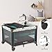 Pamo Babe Portable Baby Playard with Bassinet and Changing Table & Toy Mobile