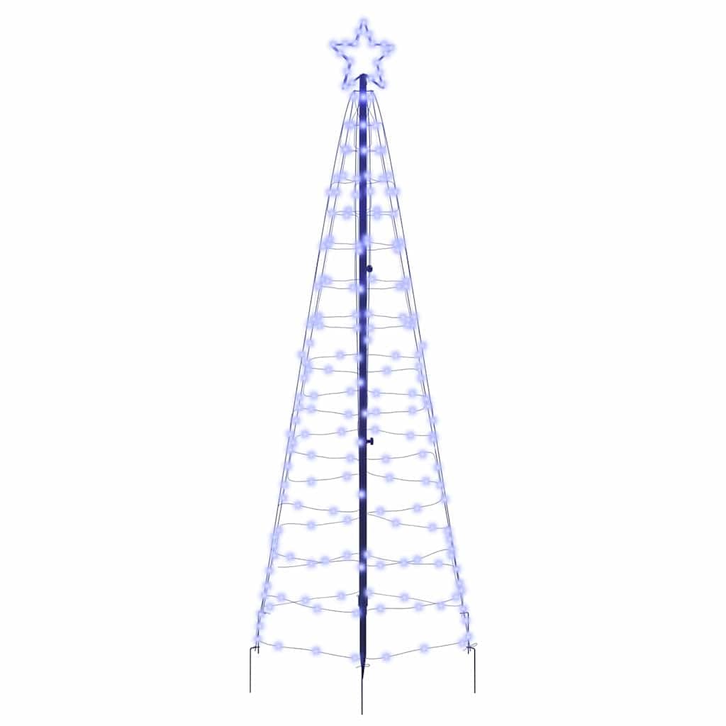 vidaXL Árbol de Navidad LED con estacas de Tierra Azul 250 cm Hierro