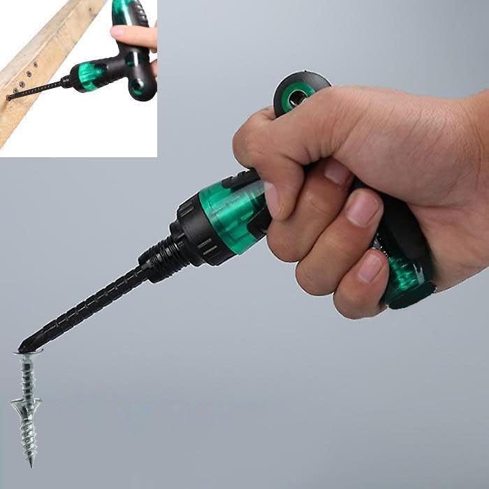 Dayalu 2 in 1 Reversible T-Handle Ratchet Screwdriver with Adjustable Length, Professional Repair Tool for Application, Screwdriver with Flat & Phillips Head 1