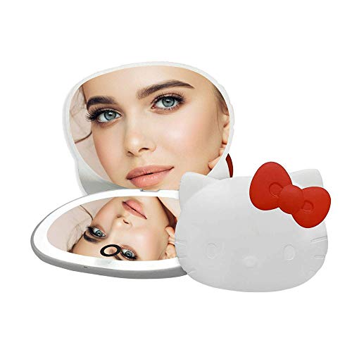 Miroir de maquillage compact Hello Kitty ATUIO avec éclairage LED strip de précision - 2
