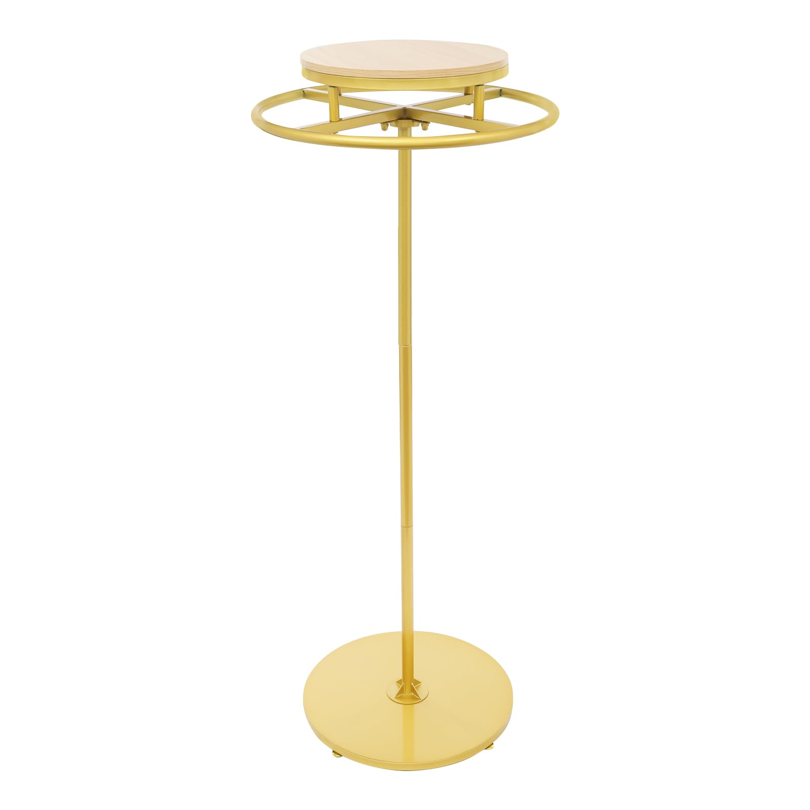 Kleiderstange Metall, 360°-Rotation Rund Drehbar Kleiderständer, Bodenstehender Garderobenständer, für Kleidung und Schals, 60 x 140cm (Gold)
