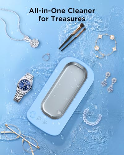 Image of Ultrasonic Jewelry Cleaner Machine: 48kHz 5Min Shine,7Min DeepClean