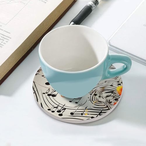 Dessous de verre céramique notes de musique absorbant liège pour tasse
