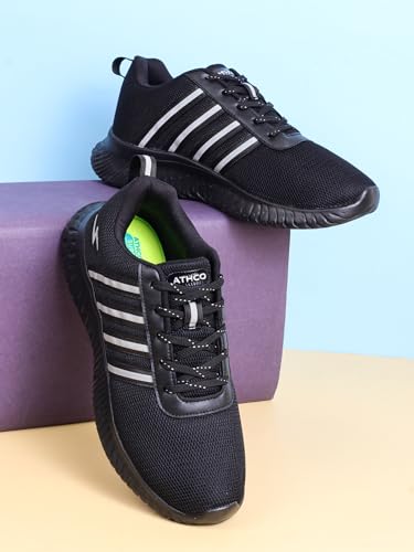 Image of Mens Running Shoes for Man Comfortable Men's Sports Shoes with Memory Foam Cushioned Insole Sports Shoes for Men Running Walking Lightweight Gym Shoe for Men Comfortable Stylish & Casual Walking ATHCO Shoe for Man Anti Slip Gym Footwear