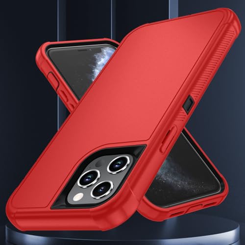 Image of SunStory Compatible with iPhone 11 Pro Max Case with HD Screen Protector, 3-Layer Heavy Duty Full-Body Cover,3 in 1 Hybrid Protective Case for iPhone 11 Pro Max 6.5 inch,Red