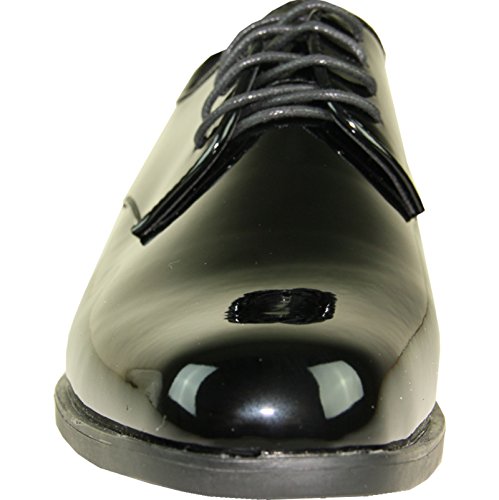 Vangelo Men's Tuxedo Shoes Tux-1 Wrinkle Free Dress Shoes Formal Oxford - Wide Width Available,11 D(M) Us,Black Patent #TOP1