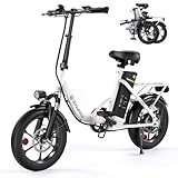 isinwheel U4 Electric Bike for Adults, 750W Peak Motor with Max 55Miles PAS Range & 19MPH EBike,16' Folding Electric Bicycles with 374.10Wh Battery, Step-Thru Commuter E Bikes for Adults and Teens