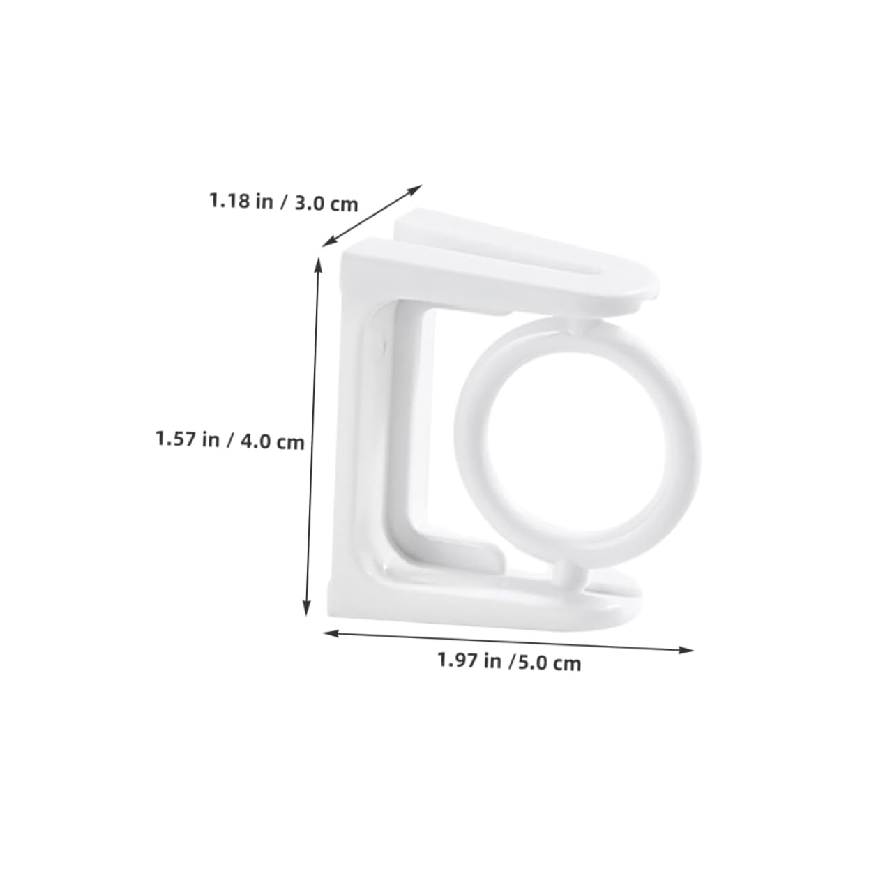Ciieeo 30pièces Supports Adhésifs pour Tringle De Douche Crochets Plastique pour Tringle à Rideaux Lot de Supports Rotatifs sans Abîmer Les Murs pour Carrelage Et Verre