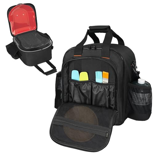 ORKELS Camping Grill Carry Bag for Coleman Fold N Go - with Pockets for 1lb Propane Cylinders & Accessories - Bag Only