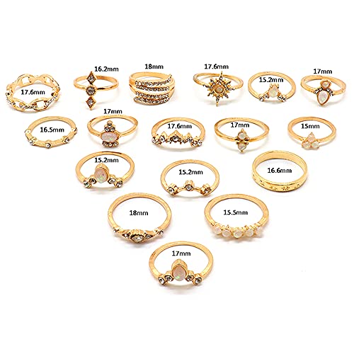 Vitaltyextracts Crystal Kunckle Finger Ring Set Boho Stackable Rhinestone Gold Joint Nail Ring Anillo Set3