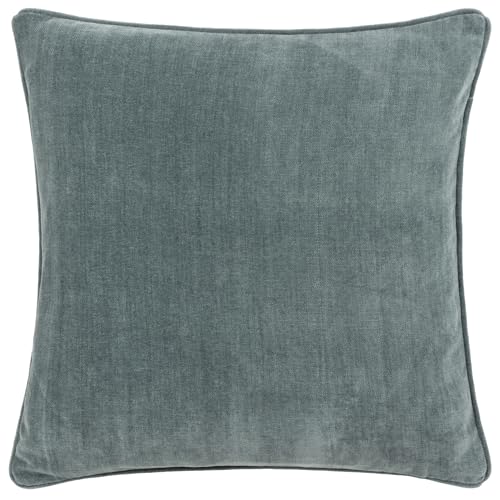 furn. Yard Heavy Chenille Polyester Filled Cushion – Luxury Soft Velvet Piped Decorative Cushion (Marine - 50x50cm)
