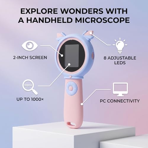 Microscopio digital para niños Cocoarm con grabación de vídeo y 8 luces LED 2