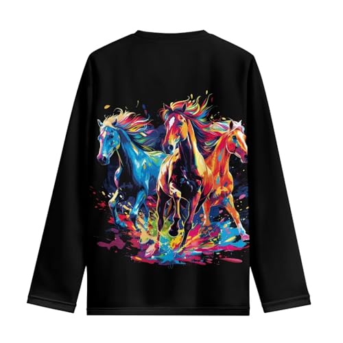 Girl's T Shirts Long Sleeve Soft Tee Kids Boys Crewneck Graphic Shirts Tops Fall Outfit Clothes for Youth Toddler2