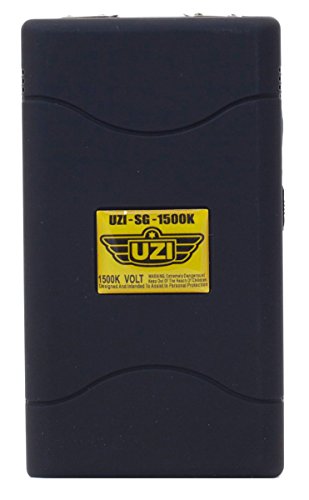 UZI Rechargeable Stun Hand Gun Self Defense Device, 1.5 Million Volts,, Black