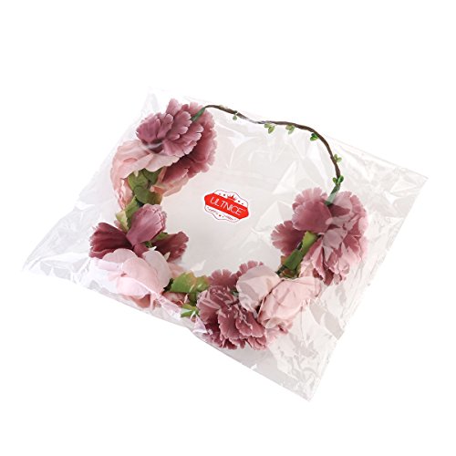 Foto von ULTNICE Blumenkranz,Blumen Stirnband Blumenkrone Boho Blumen Haarkranz Brautbrautjungfern Haarband für Damen Mädchen