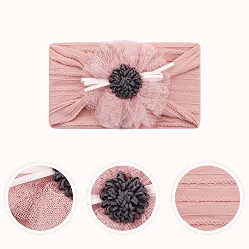 Ayesha Baby Girls Headband Chiffon Flower Soft Stretchy Bow Hair Band Newborn Floral Headbands Set Hair Accessories For Baby Girls Newborns Infants Toddlers(6Pcs) #TOP1